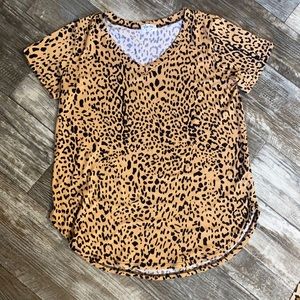 Leopard Vneck Top